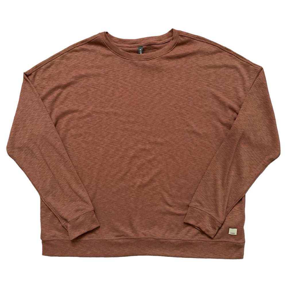 Vuori Long Sleeve Sunrise Crew Pullover Sweater Rosewood Pink Womens Size L